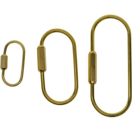 3pcs Brass Sturdy Screw Lock Clasp For Key Chain Key Ring Outdoor Sports Bag