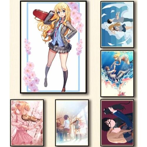 35 Designs Anime Your Lie In April Whitepaper Poster Artwork Homedecal Fancy Wall Sticker for Coffee House Bar