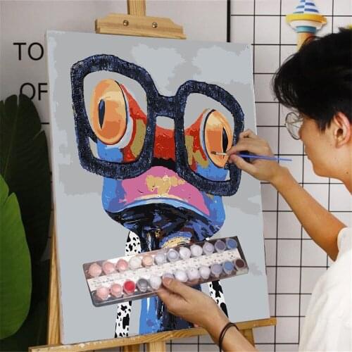 40x50CM Frameless Canvas Adult Oil Painting Home Decoration Poster DIY By Number Painting Animal Picture Acrylic Paint Mural