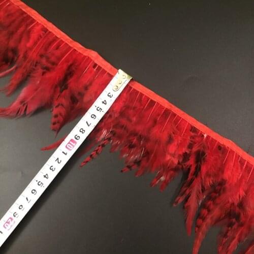 8-13CM Width 10Yard Natural Pheasant Feathers Trims Fringe Ribbon Trim With Satin Ribbon Sewing Crafts Costumes Decorative Plume