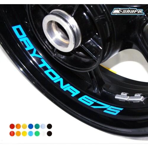 8 X custon inner rim decals wheel reflective Stickers stripes FIT DAYTONA 675