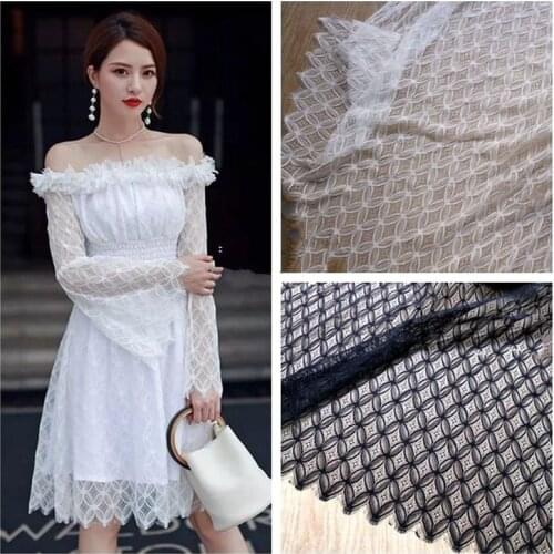 GLace 3M/Lot High Quality Bone Line Eyelash Lace Fabric Top Openwork Smock Skirt Accessories DIY Craft Material TX 664