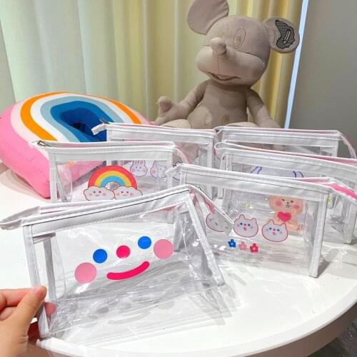 Large Mini Cute Pencil Case Pencil bag kawaii Makeup Bag Coin Purse School Supplies Storage Stationery Cat Clear Pencil Pouch