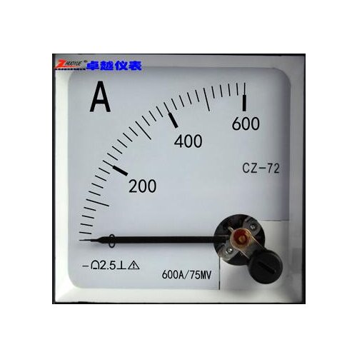 DC50A/75MV DC 600A/75MV Measuring Range Panel Mounting Ammeter Ampere Meter 72mm x 72mm