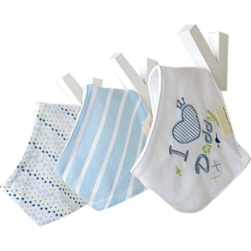 3Pcs/Lot Baby Bibs Infant Bandana Baberos Bebes Kids Scarf Triangular Double Layers Towel Cartoon Patters Dribble Bibs NTY0068