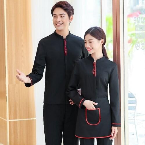 Women Chinese Restaurant Waiter Uniform Hotel Food Service Waitress Uniform Coffee Shop Work Wear Hotel Staff Overalls Chef Sets
