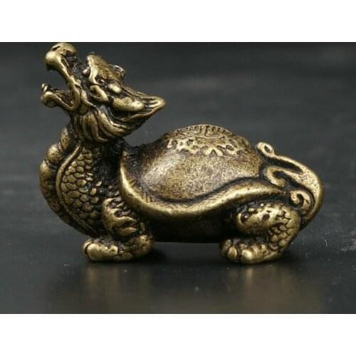 Chinese Bronze Animal Auspicious Beast Dragon Turtle Animal Statue