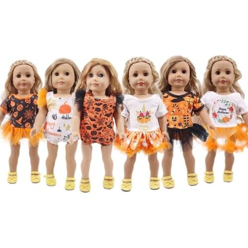 Doll Skirt Suits And Shoes For 18 Inch American Doll Girls & 43 Cm Baby Doll For Our Generation Girls Toy Doll Accessories