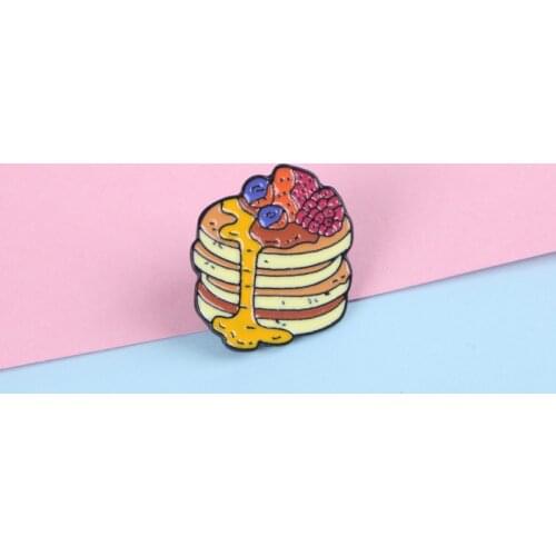 Creative Cartoon Blueberry Strawberry Multilayer Burger Alloy Brooch Fashion Cute Gourmet Badge All-match Clothing Accessories