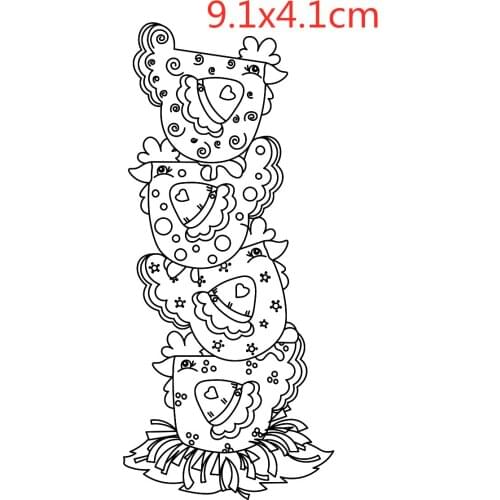 Chicken Transparent Silicone Rubber Stamp And Metal Die Sheet Cling Scrapbooking DIY Cute Pattern Photo Album Stamp