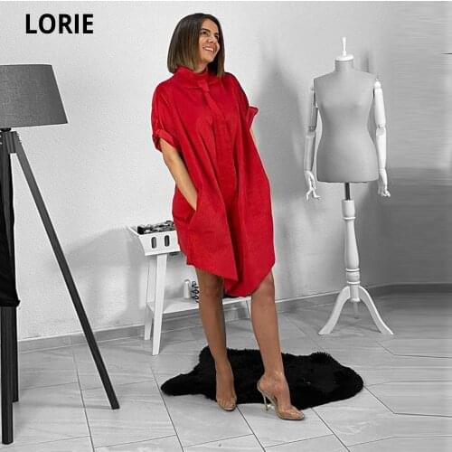 LORIE Straight Evening Dresses Formal Short Dress Stain Evening Gown Fashion Prom Party Dress Vestidos Elegantes With Neckcloth