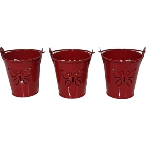 Metal Tiny Candle Holder Bucket X3Adet Cap:7cm load: 8cm candle and candlestick свеча и подсвечник vela y candelero