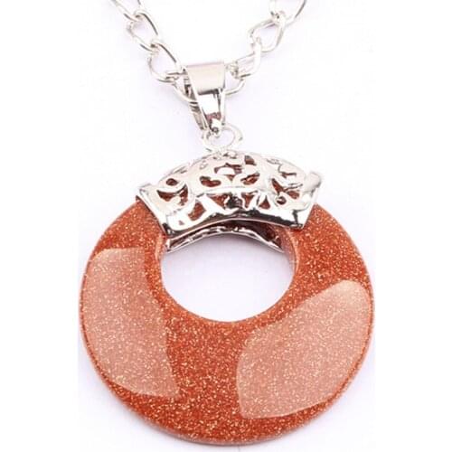 Trendy-beads Classic Style Silver Plated Round Hollow Golden Sand Stone Chinese Ancient Pendant