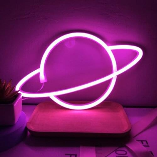 Planet Neon Signs Special LED Night Light Wall Decor Battery or USB Powered for Home Bedroom Bar JS22