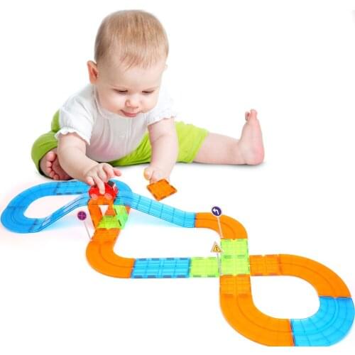 Early Education DIY Racing Car Track Game Electric Building Blocks Kids Toys Puzzle Baby Early Educational Toy