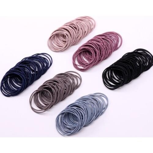 50pcs/100pcs/bag 5CM Hair Accessories Women Rubber Bands Scrunchies Elastic Hair Bands Girls Ponytail Holder Ties Gum for Hair