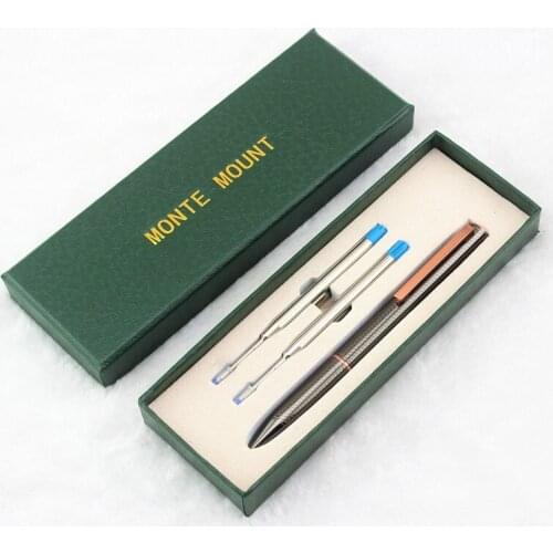 Luxury quality Blue ink color ballpoint pen Luxury Metal Design office Ball pens Stationery School supplies Canetas escolar gift