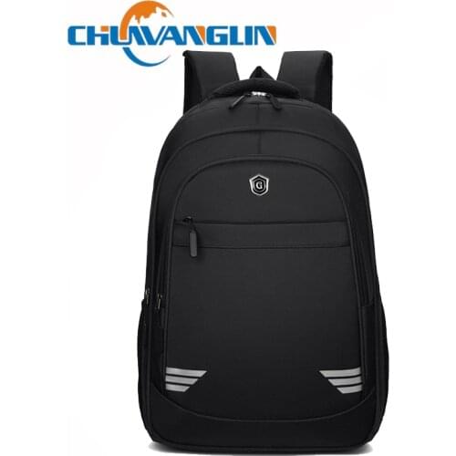 Chuwanglin Schoolbag Casual Solid Color Material Oxford Mans Backpack Multi-functional Simple Bag Fashion Student Bag 3231102