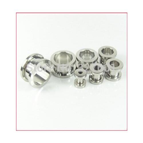 Screw Plug Wholesales 200pcs/lot Mix2-10MM Stainless Steel Body Jewelry Ear Plug Flesh Tunnel