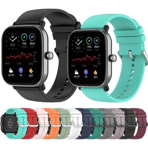 20mm/22mm Silicone band For Amazfit GTS/2/2e/GTS2 Mini/GTR 42mm/47mm/GTR2/2e/stratos 2/3 Sport Watch Bracelet Amazfit bip strap