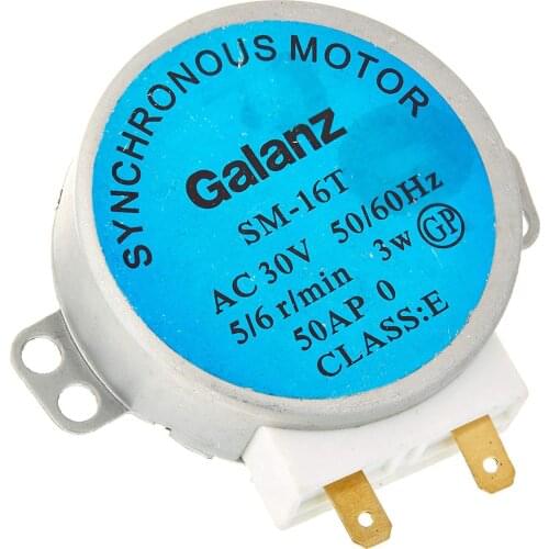 SM-16T Metal 70g AC 30V 3W 5/6RPM Synchronous Motor for Microwave Oven Gray High Quality