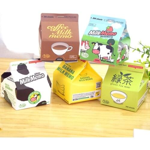 230Pcs/lot Portable Milk Box Series Memo Pad Note Paper Bookmark School Supplies Kawaii Stationery Student Supply