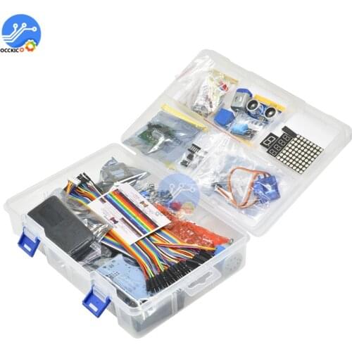 Super Ultimate Starter Learning Kit for Arduino Raspberry Pi UNO R3 LCD1602 Servo Motor Processing With Guide Book Matching Box