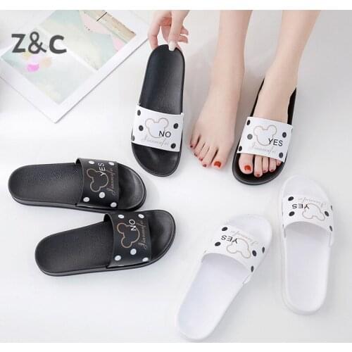 2021 New Household Slippers Women Cartoon Korean Version of Anti-Slip Indoor Thick-Soled Bathroom Cute Ins Tide Shoes Sandals