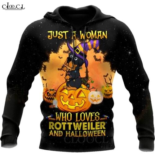 CLOOCL Halloween Hoodie Who Loves Rottweiler Dog 3D All Over Printed Autumn Men Women Hooded Long Sleeve Harajuku Pullover