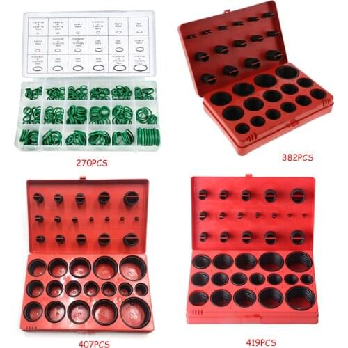 Universal Car O Ring Seal Assortment Set Kit Rubber Automotive O-Shape Sealing Ring for Garage Plumbing Pipeline