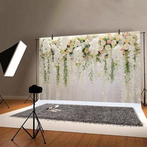 Flowers Wall Photography Backdrops for Photo Studio Portrait Wedding Photo Vinyl Cloth Printed 3D Background 120x80cm In