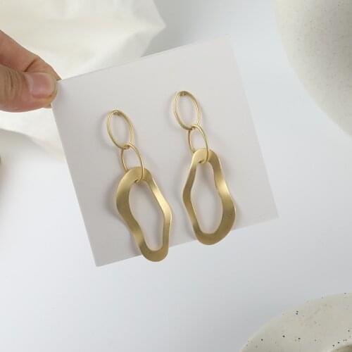Fashion temperament irregular geometrical earrings long metal stud earrings accessories accessories