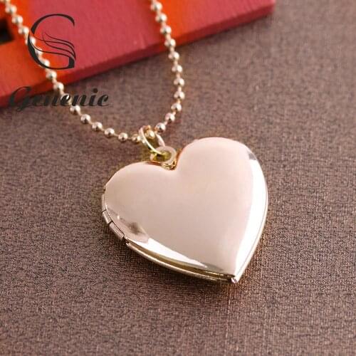 1 Pc Heart Shaped Friend Photo Picture Frame Locket Pendant for Necklace Romantic Fashion Jewelry Nice Gift