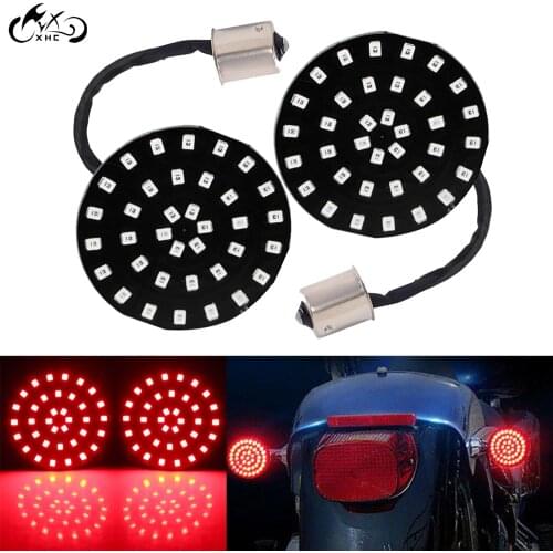 2Pcs Motor Red LED Turn Signal Light Inserts Bullet 1156 For Harley Dyna Super Glide FXD FXDB Softail FXSTC FLSTN FLTRX FLTRU