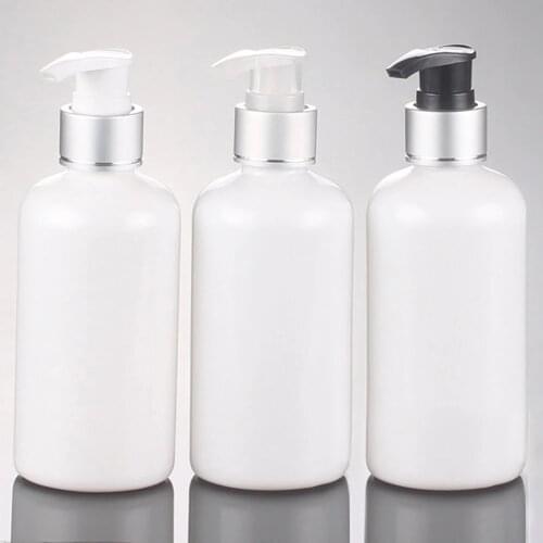 220ml PET bottle with silver lotion pump(long mouth),round shoulder cosmetic packing,cosmetic bottle for liquid and lotion cream