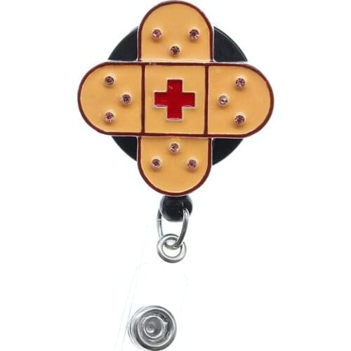 30pcs New Arrival Medical Styles Rhinestone Retractable Reel/Flat Back Brooch