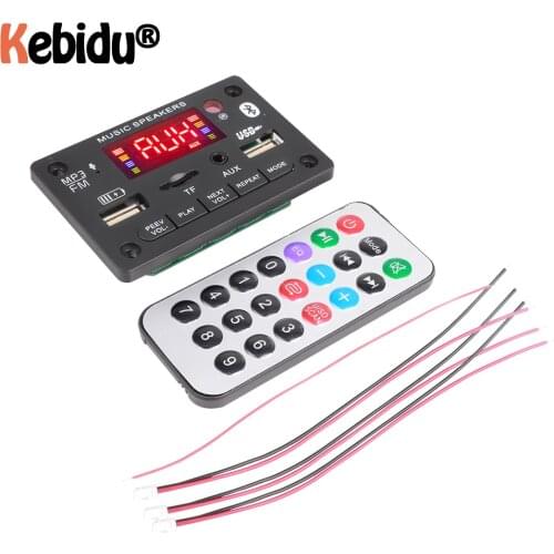 5V 12V MP3 WMA Handsfree Decoder Board 2*3W Amplifier Wireless USB TF FM Radio Recording Module with USB Charging Port for phone