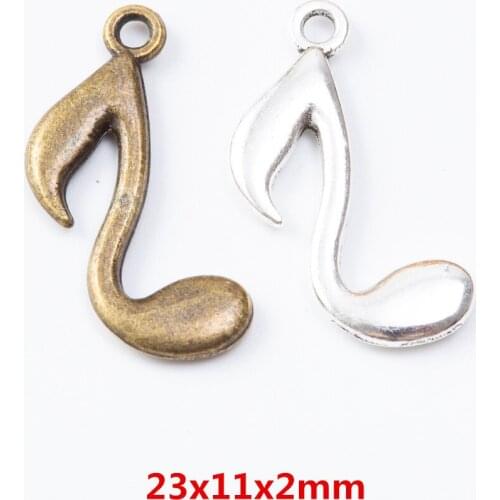 70 pieces of retro metal zinc alloy Musical notes pendant for DIY handmade jewelry necklace making 7207