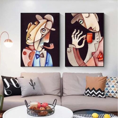 Art Picasso Abstract Figure Painting Poster Canvas Print Modern Furniture Living Room Decorative Wall Painting