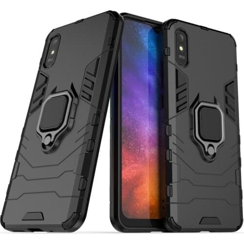 Shockproof Bumper For Xiaomi Redmi 9A Case For Redmi 9A Silicone Armor Hard PC Stand Protective Phone Cover For Xiaomi Redmi 9A