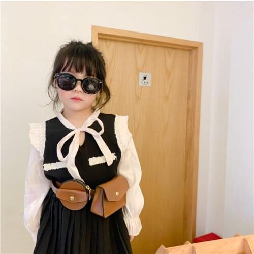 Childrens Waist Bag Pack PU Leather Kids Fanny Pack Boys Girls Phone Wallet Chest Bag Baby Belt Bag Waist Packs Children Purses