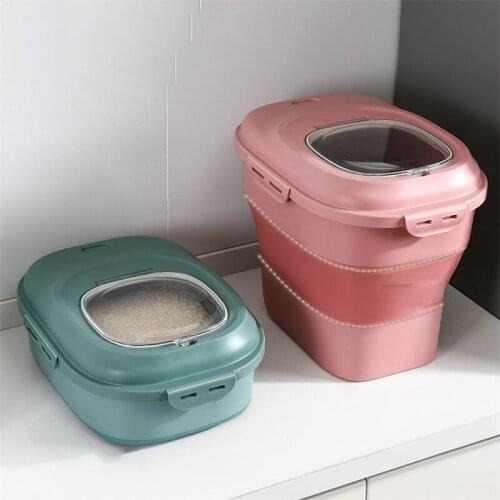Pet Dog Food Storage Container Dry Cat Food Box Bag for Moisture Proof Seal With Measuring Cup Kitten Products