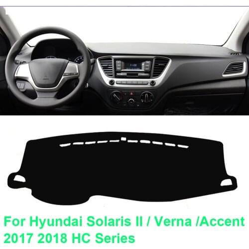 Car Dashboard Cover Dash Mat For Hyundai Solaris II / Verna / Accent 2017 2018 Sun Shade Pad Instrument Platform Dashmat Mats