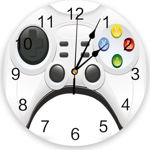 Button Game Keyboard Gamepad Round Wall Clock Creative Home Decor Living Room Quartz Needle Wall Clocks Hanging Watch