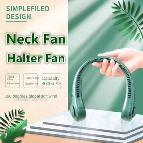 Mini Neck Fan Portable Bladeless USB Rechargeable Mute Sports Hanging Fans Air Cooler Cooling Ventilador Wearable Neckband Fan