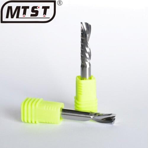 MTST 10 pcs 4 5 6 mm single edge left-hand down milling cutters PVC acrylic CNC engraving machine tungsten steel cutter head