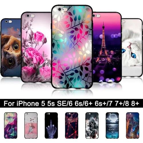 Soft TPU Case For iPhone 7 8 7Plus 8Plus Case Back Phone Cover For iPhone 6 6s 6 Plus 6sPlus Silicone Shells For iPhone 5 5s SE