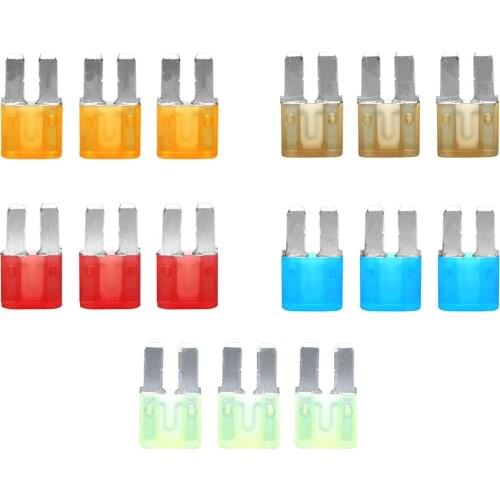 15pcs Micro2 Fuses 5A 7.5A 10A 15A 20A Car Auto Blade Fuse Assortment Kit Replacement for Auto Vehicles