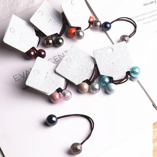 2PCS New Ball Solid Contrast Princess Headwear Kids Cute Elastic Hair Bands Children Hair Ropes Girls Accessories Baby Headdress