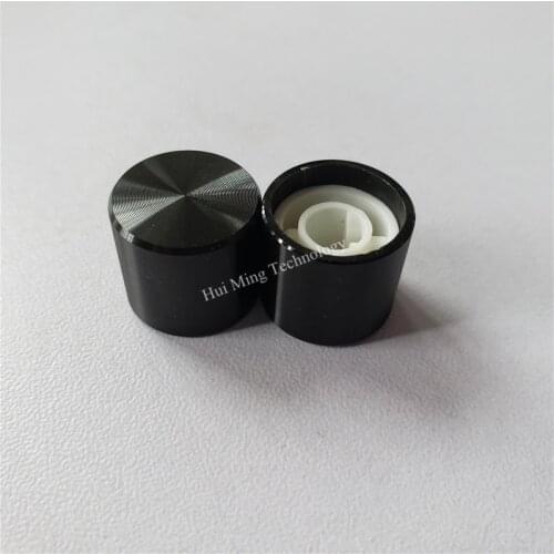 15pcs aluminum plastic cap knob potentiometer knob Smooth 15*13*6mm black amplifier volume adjustment aluminum knob